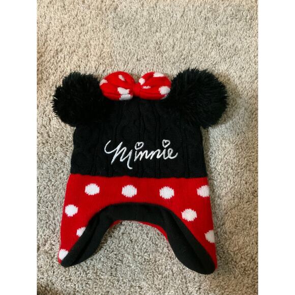 Disney Minnie Mouse Beanie - Girls 2T, Red/White/Black - Picture 1 of 2